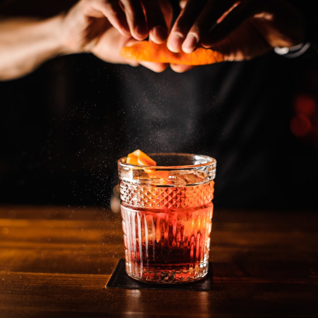 An orange liquor in a glass